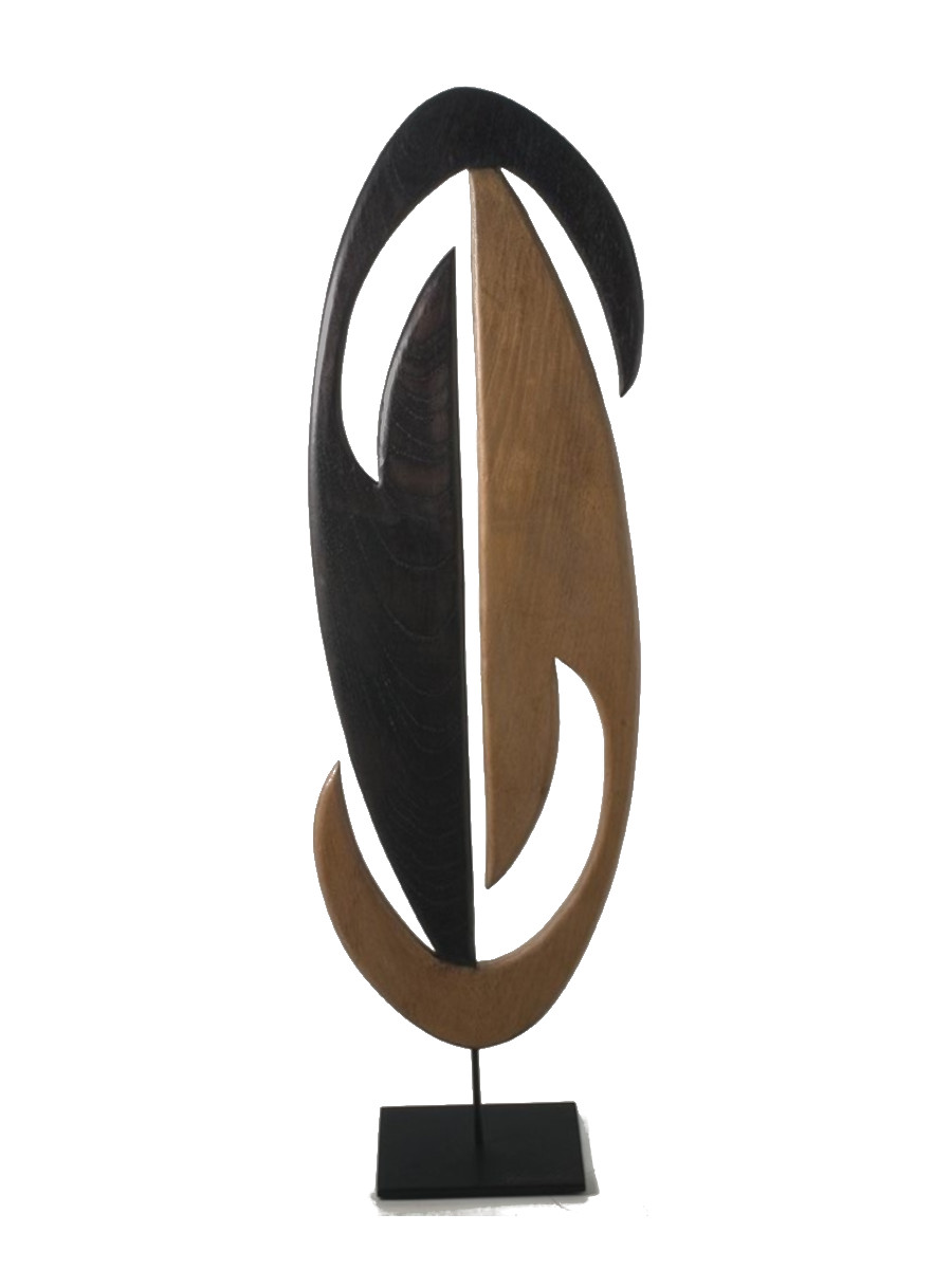 Escultura Bicos em cedro e ferro